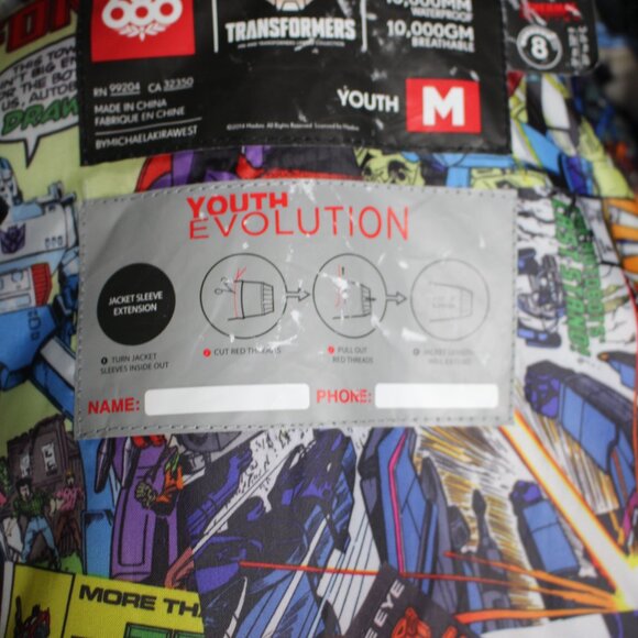 686 Transformers Comic Print Jacket Youth Medium - Picture 10 of 11